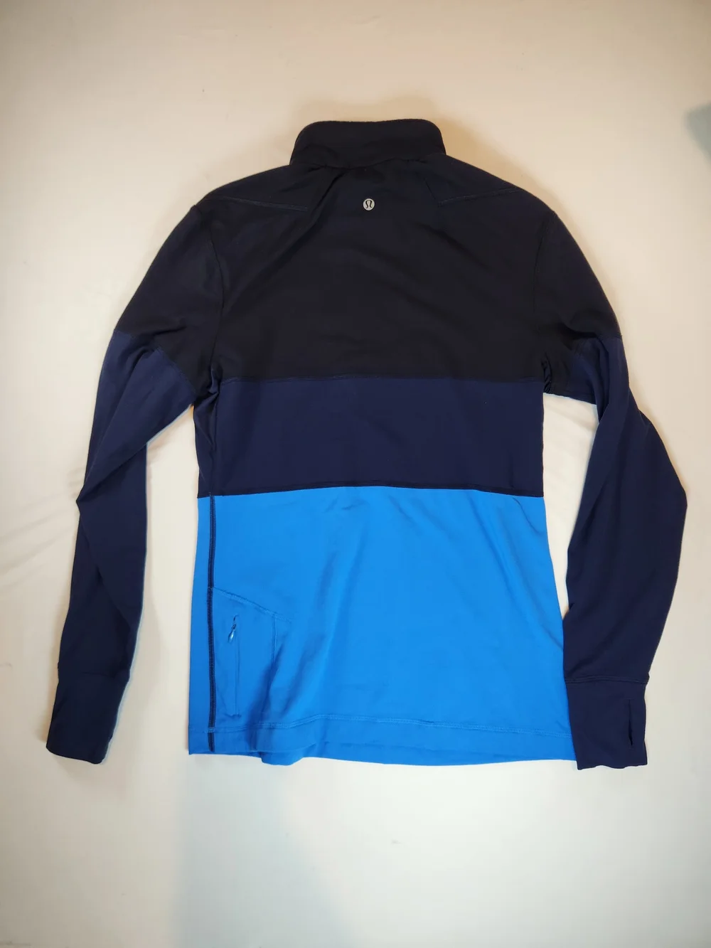 lululemon athletica Navy and Bright Blue Colorblock Half-Zip Pullover